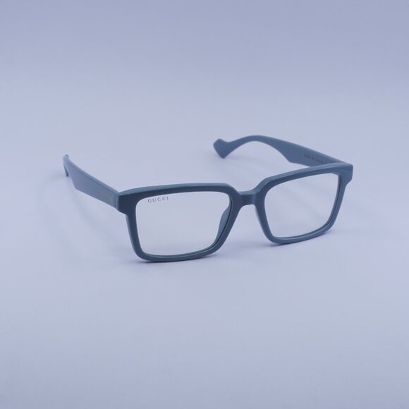 Gucci GG1543S 003 Sunglasses Blue Square Frame, Transparent with Clip-On Lenses - Picture 7 of 12